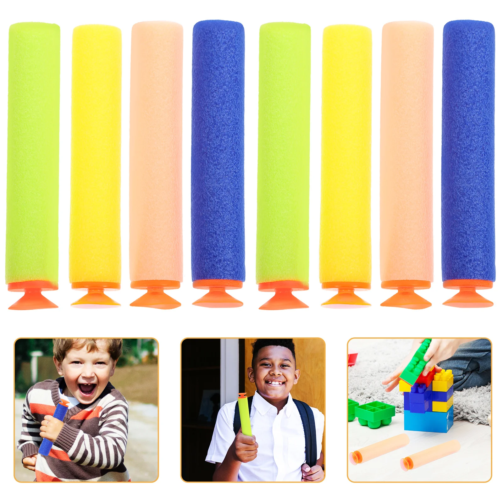 100pcs 7.2Cm Eva Foam For War Game A0707 A0710 A0715 H34069 Cs-35 Compatible Kids Blaster Bullets Multicolor Soft Tip Outdoor