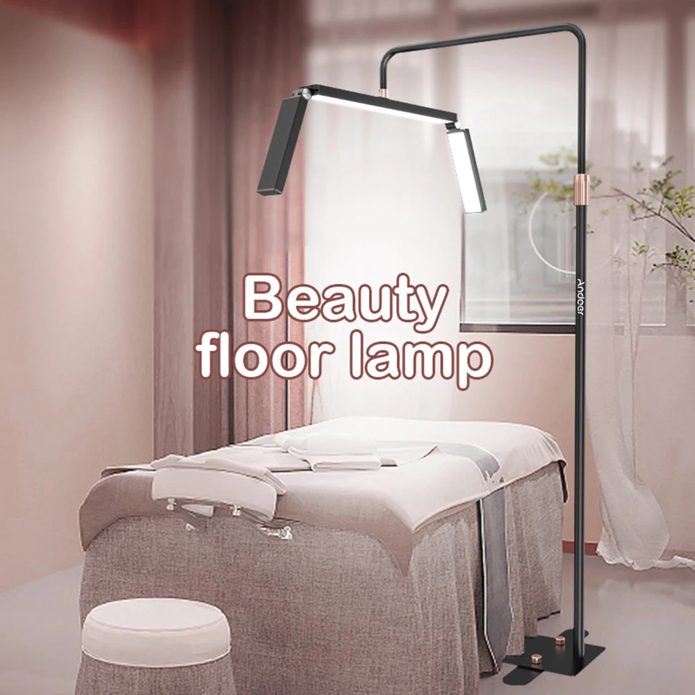 Andoer HD-M9X 40W Floor LED Video Light Foldable Fill Light Beauty Floor Moon Lamp 3200K-5600K Dimmable with 70.9in Light Stand