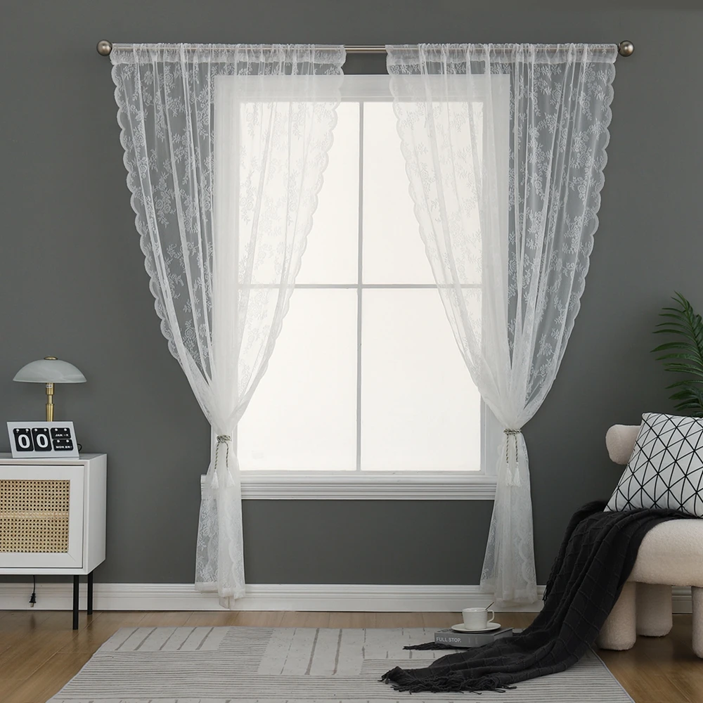 1Pcs White Tulle Sheer Curtains for Living Room Decoration Curtains for the Room Bedroom Kitchen Voile Organza Curtains