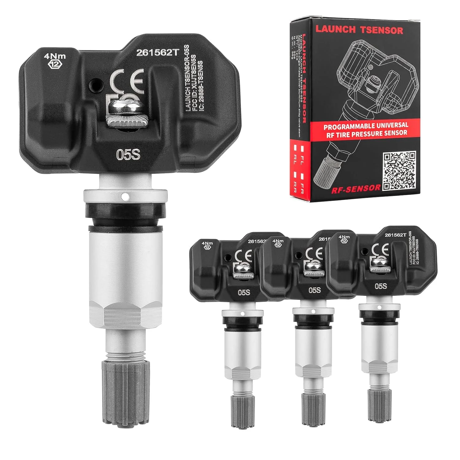 Launch RF Sensor TSENSOR-05S/03 315/433MHZ 4 In1 Car Tpms Tire Pressure Sensor Metal Programmable RF-Sensor Replace OE-Sensor