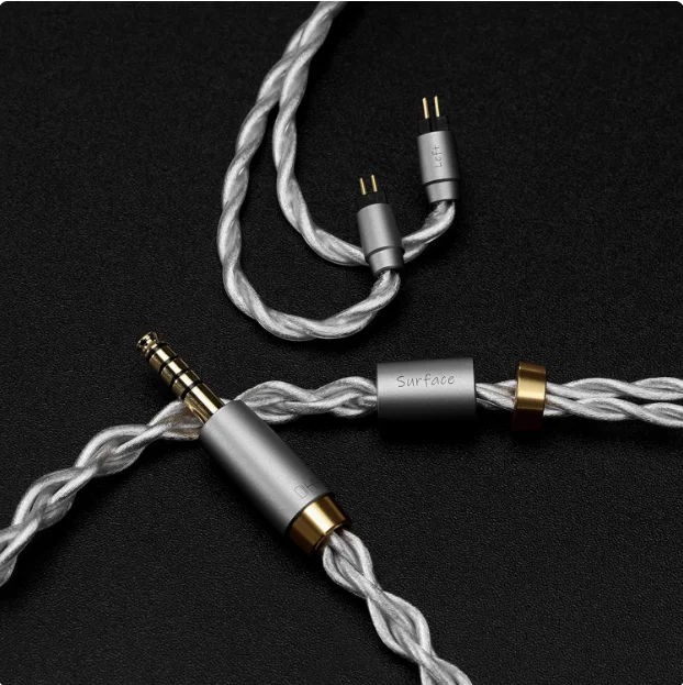 DD HiFi BC120S 4.4 Balanced Oxygen Free Copper Silver Plated Earphone Upgrade Cable Surface IEM Cable Interchangeable 0.78mm