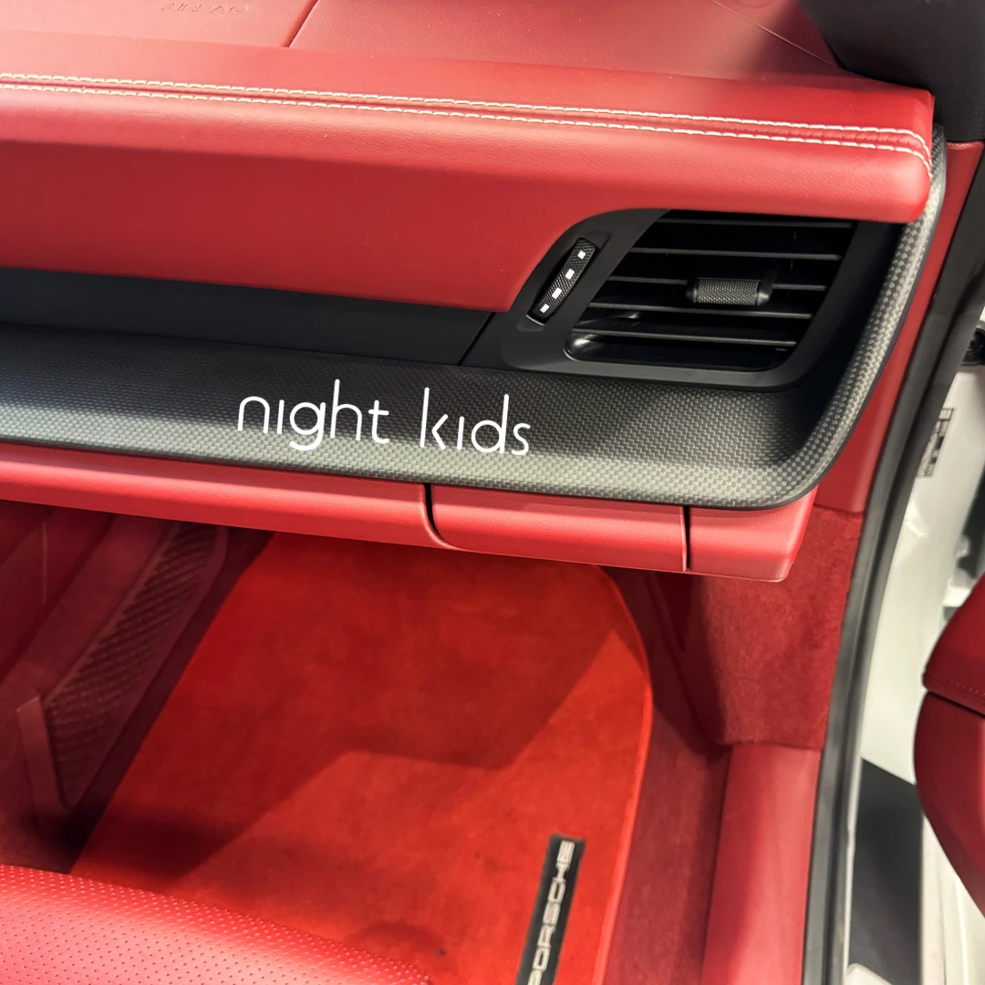 Night Kids For 2019-2025 Porsche 992 911 modified carbon fiber center console trim panel. 992 911 carbon fiber interior.