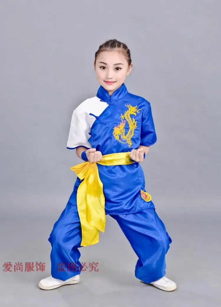 Kinder Chinesische Traditionelle Wushu Kostüm Uniform Kung Fu Anzug für Kinder Jungen Mädchen Bühne Leistung Kleidung Set