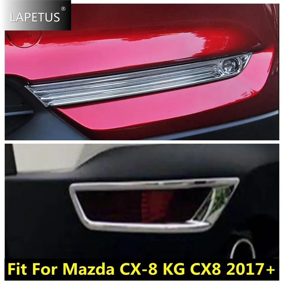 

Car Accessories Front Rear Fog Lights Lamp Reflector Eyebrow Decor Panel Cover Trim For Mazda CX-8 KG CX8 2017 - 2021 ABS Chrome