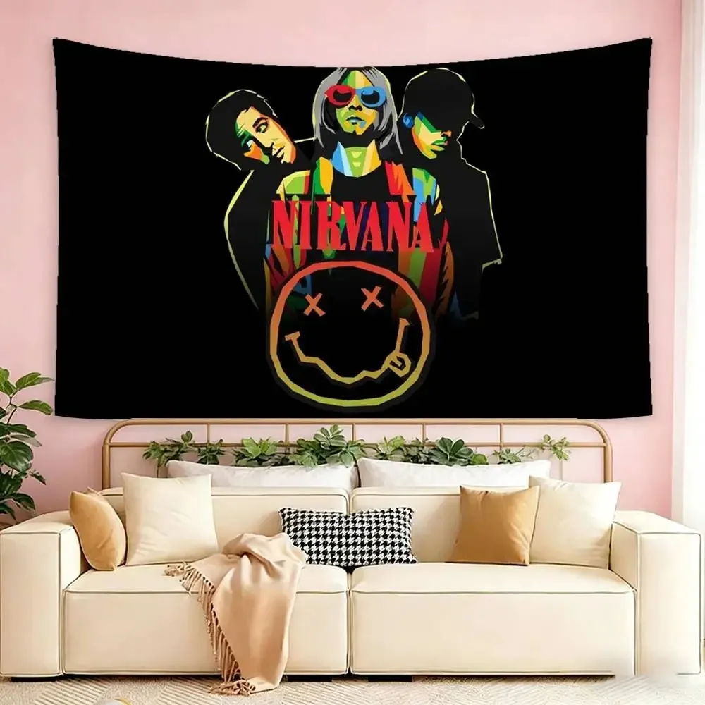 Nirvana Rock B-Band Flags Suitable For Party Club Outdoor Interior Wall Decoration Banner Fans Gift