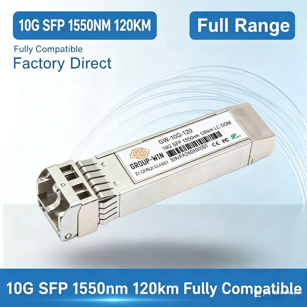 10G SFP Fiber Module Transceiver Singlemode Dual Fiber 120KM  LC Transceiver DDM Fiber Optical