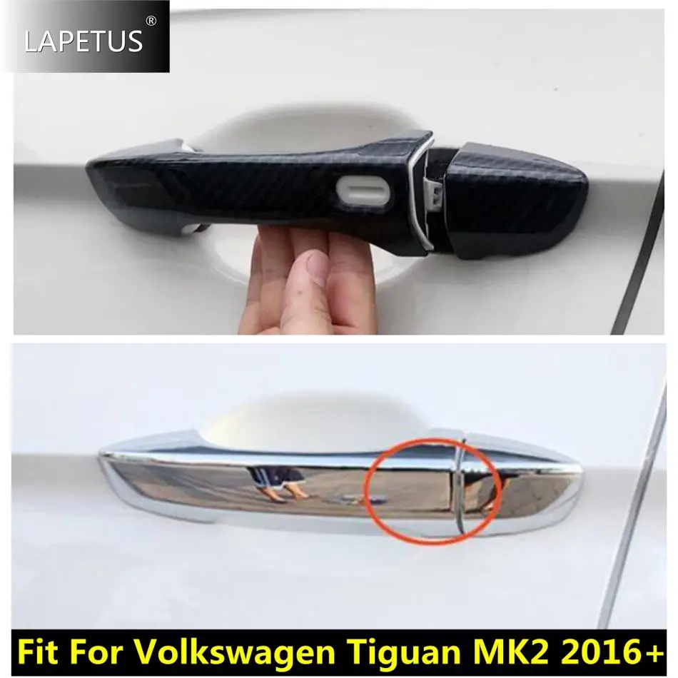 

Door Pull Doorknob Handle Catch Decor Cover Trim For Volkswagen VW Tiguan MK2 2016 - 2022 Car Chrome / Carbon Fiber Accessories