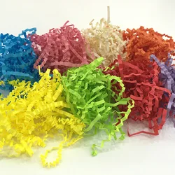Wavy Shredded Paper Lafite Wedding Souvenir Gift Box Decor Filler Fold Paper Raffia Grass Holiday Gift Packaging Box Filling