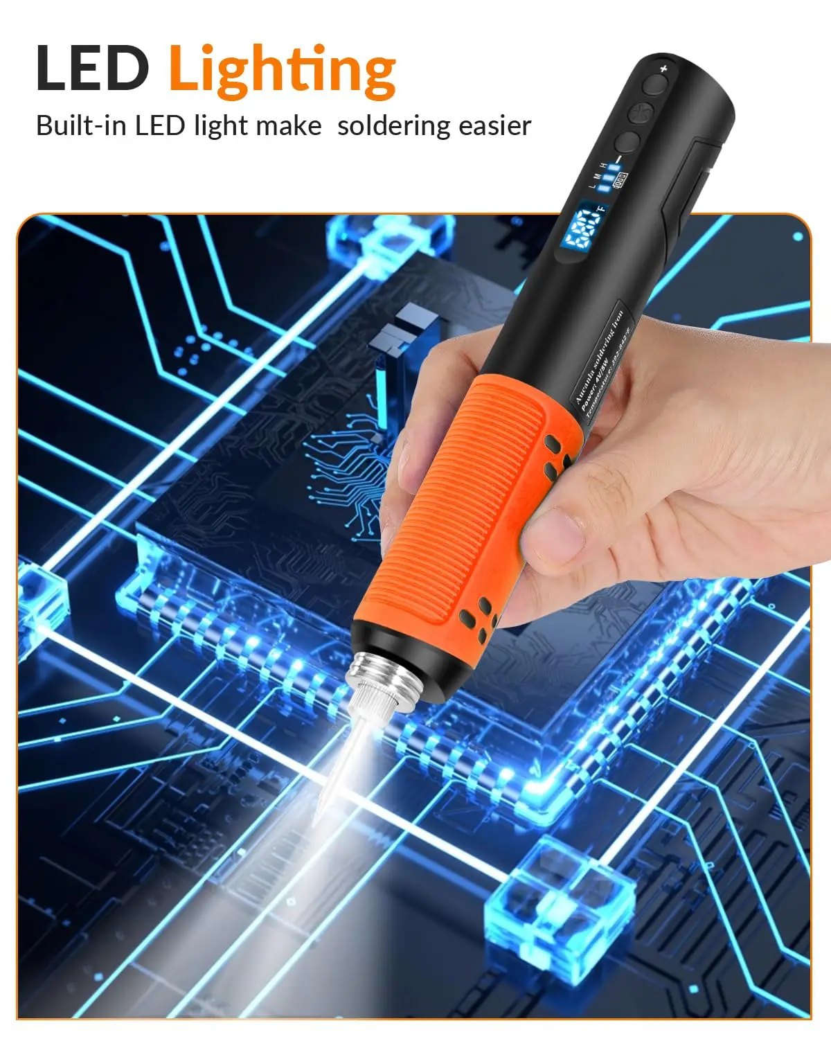 USB Rechargeable Soldering Iron Kit Digital Soldering Tool Set LCD Solder Welding Tools  Soldering Iron Pen Temperature 200-450°