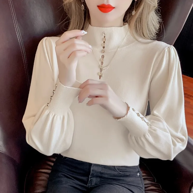 

2025 Spring Autumn Turtleneck Pullovers Sweaters Basic Women Long Sleeve Korean Slim Sweaters Casual Jumper Female Knitted Top