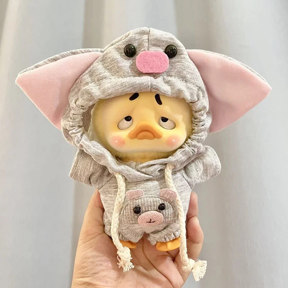 Mini Clothes Pink Ear Mouse Hoodie for Annoying Duck for Upset Duck for Yellow Duck Plush Series Dolls Accessories Doll Clothes