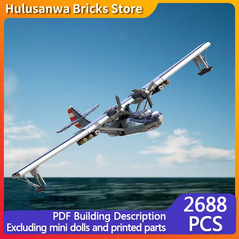 

Модель патрульного самолета PBY-5A времен Второй мировой войны, конструктор MOC, военная техника, модульные технологичные подарки, набор для сборки, детские игрушки, праздничный подарок