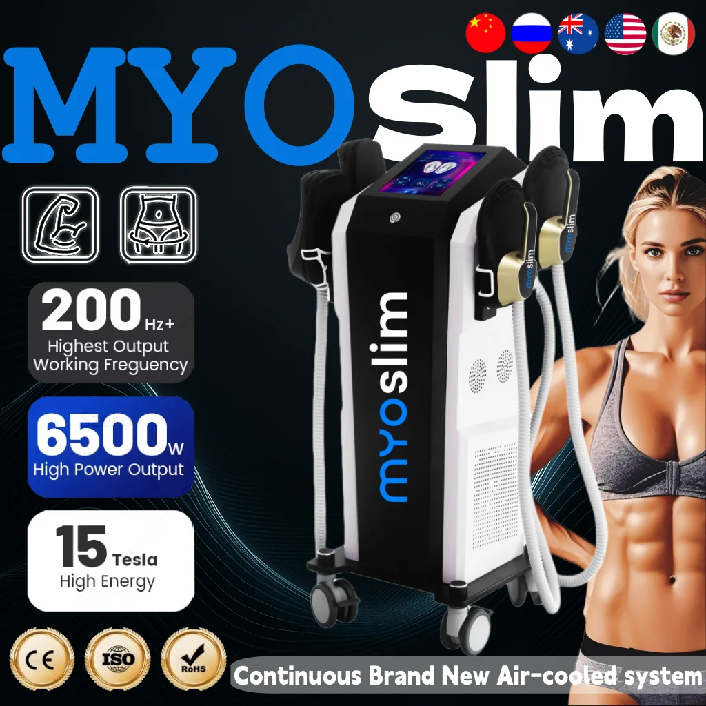 

Myoslim 6500 Вт RF электромагнитный аппарат для похудения тела Hi-met, стимуляция мышц, удаление жира, наращивание мышц, EMS, машина для моделирования тела