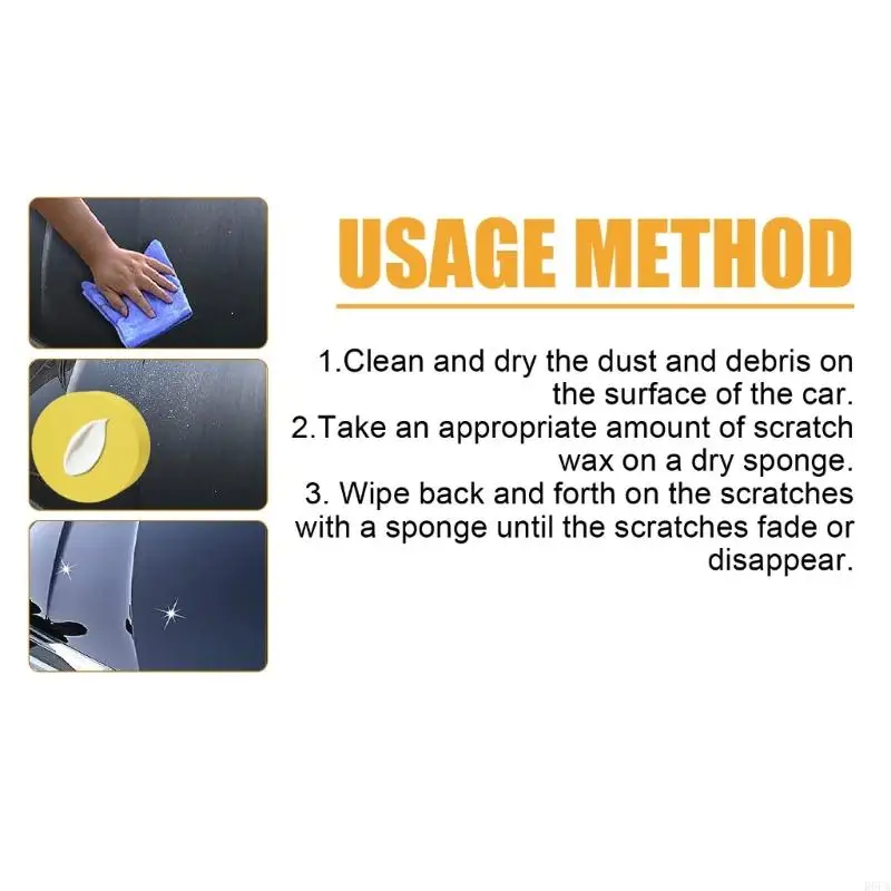 R6FA 60ml/2oz Car Scratch Repair Paste with Sponge Auto Surfaces Scratch Repair Paste Universal Car Maintenance Accessories