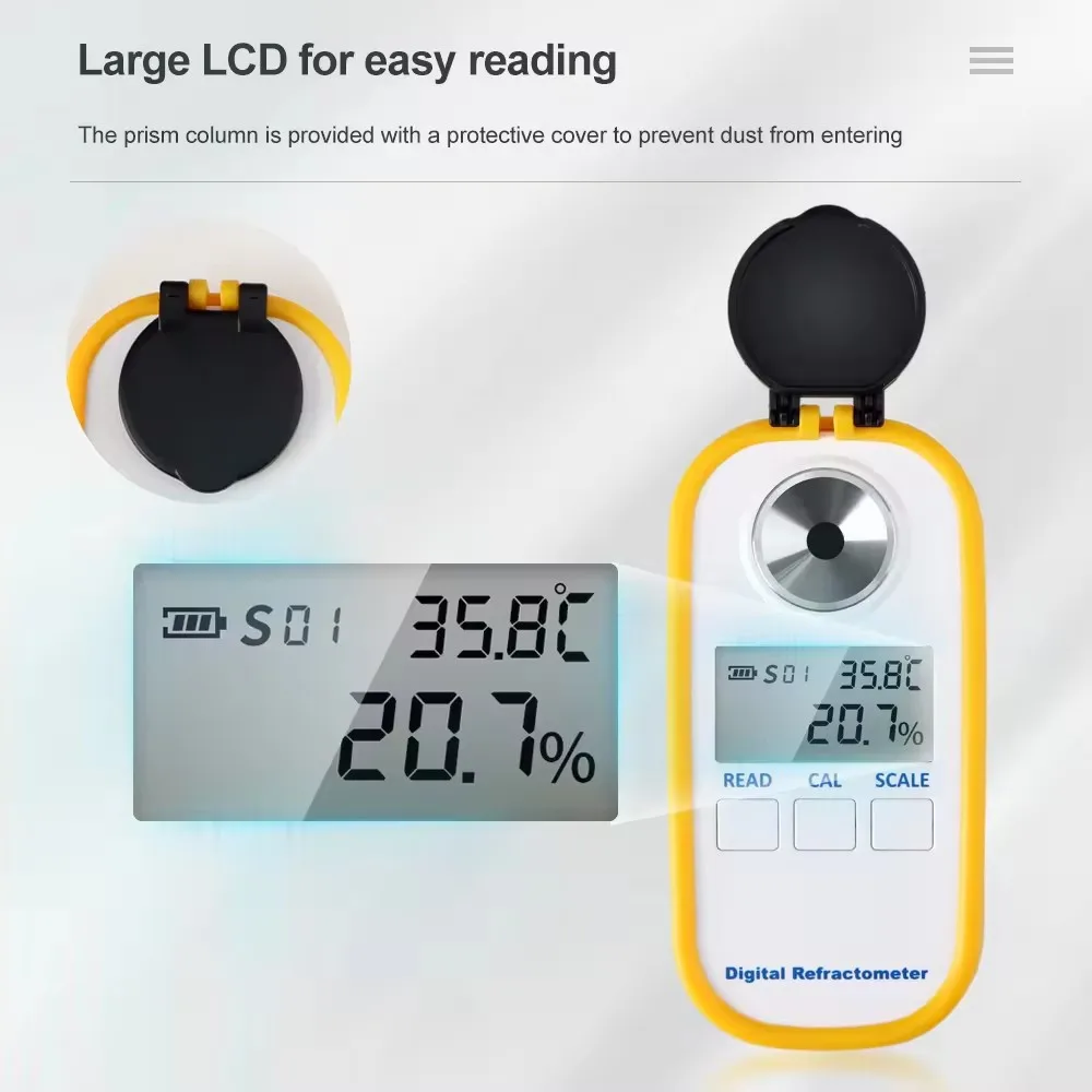 Rifrattometro per vino con alcol 0-80% rifrattometro digitale con alcol 0-80% Display LCD di grandi dimensioni rifrattometro accurato