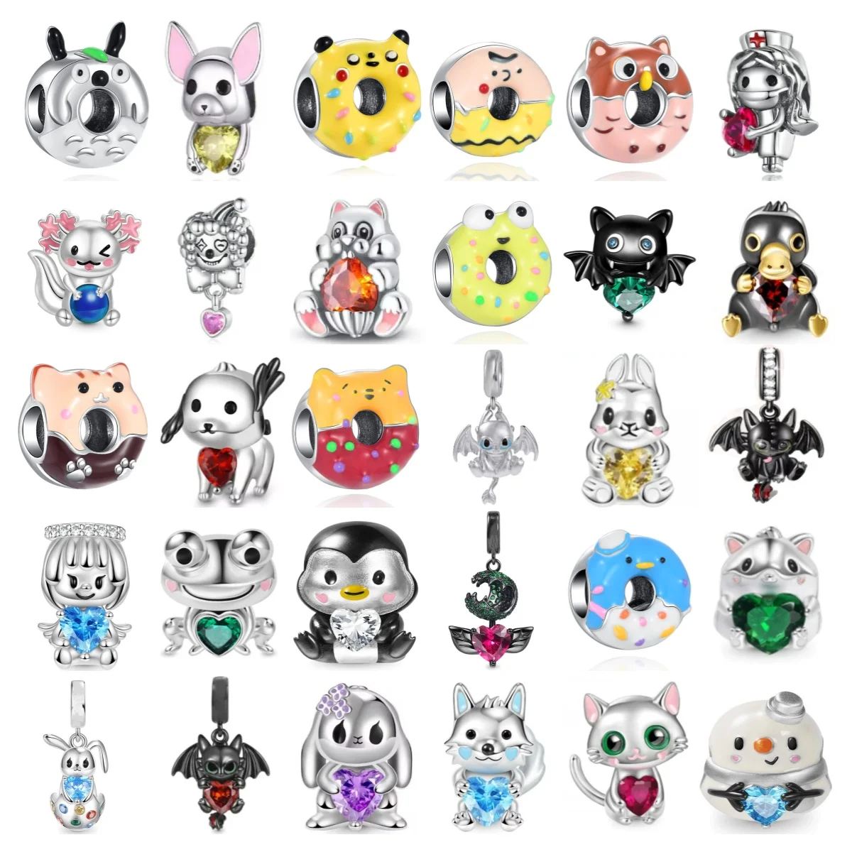 

Европа НОВИНКА Стерлингового Серебра 925 пробы Любовь Лягушка Ангел Медсестра Мышь Очарование Красочное Сердце Камень Бусина Подходит Оригинальный Браслет Ювелирные Изделия Подарок