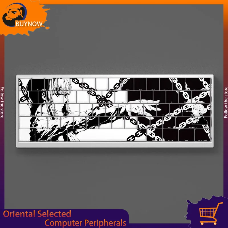 

Marcima Chain Lock Cherry Profile Side Print Shine Through PBT Material Chainsaw Man Theme Keycaps for Mechanical Keyboard