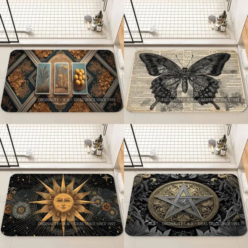

Vintage Floral Pattern Mat Living Room Decoration Home Sofa Non-Slip Carpet Study Bedroom Tatami Children'S Soft Floor Mat