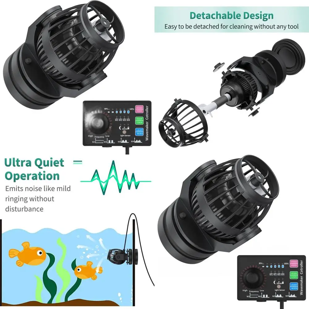

Регулируемый погружной насос 1058 GPH для аквариумов объемом 30-60 галлонов, с контроллером и магнитным основанием, подходит для пресной и соленой воды.