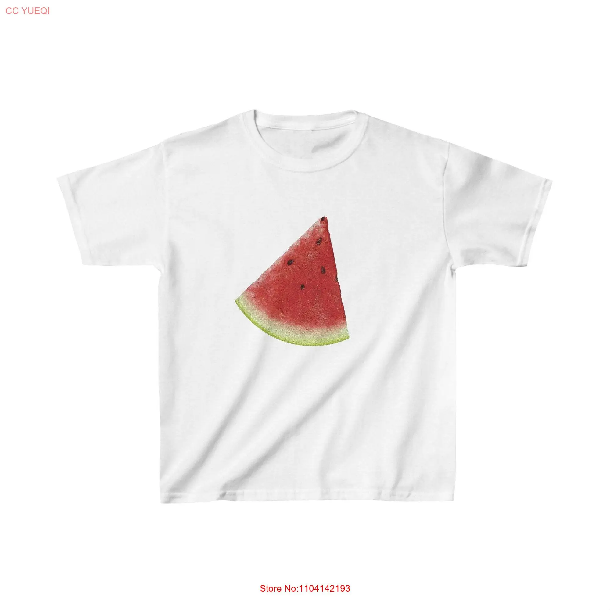 Watermelon Slice Baby T Shirt Y2K 90s Vintage Style long or short sleeves