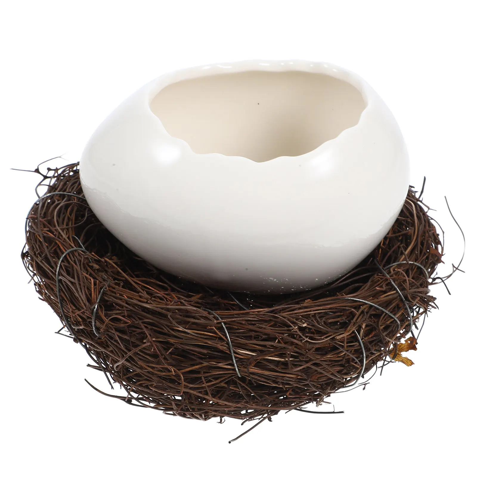 Ceramic Broken Eggshell Dessert Bowl Unique Mold Food Serving Bowl Restaurant Home Snack Dish Decorative Fruit Dish