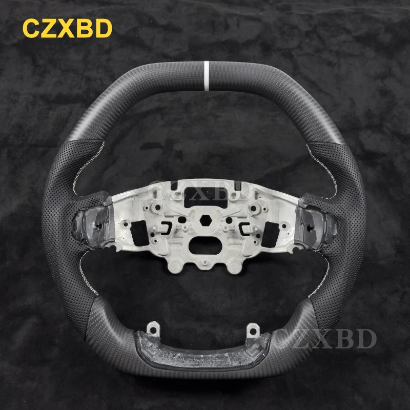 For Ford Ranger Raptor 2018-2024 Models Real Matte Carbon Fiber Steering Wheel High Quality Leather Sport Wheel Customized