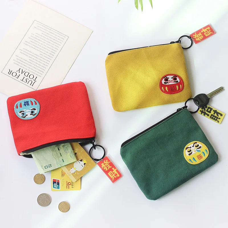 

Cute Chinese Coin Purse Cotton Coin Bag Women Mini Pouch Square Change Purse Girls Small Wallet Lipstick Cosmetic Storage Pouch