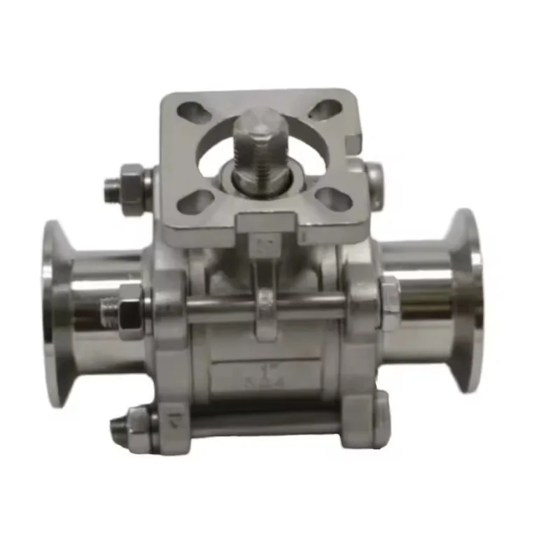 Quality Hygienic Stainless Steel Pneumatic Low Profile Three-way Ball Valve Quick Installation Corrosion Resistant OEM