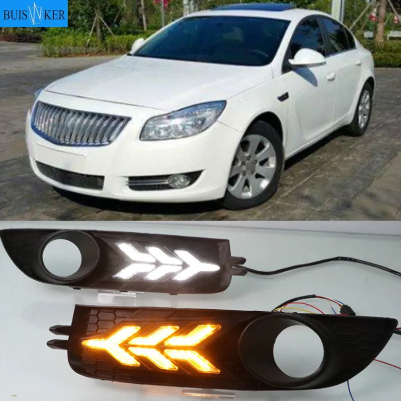 

2Pcs DRL daytime running light For Opel Buick Regal 2009 2010 2011 2012 2013 Fog Lamp Day Light daylight fog lamp cover