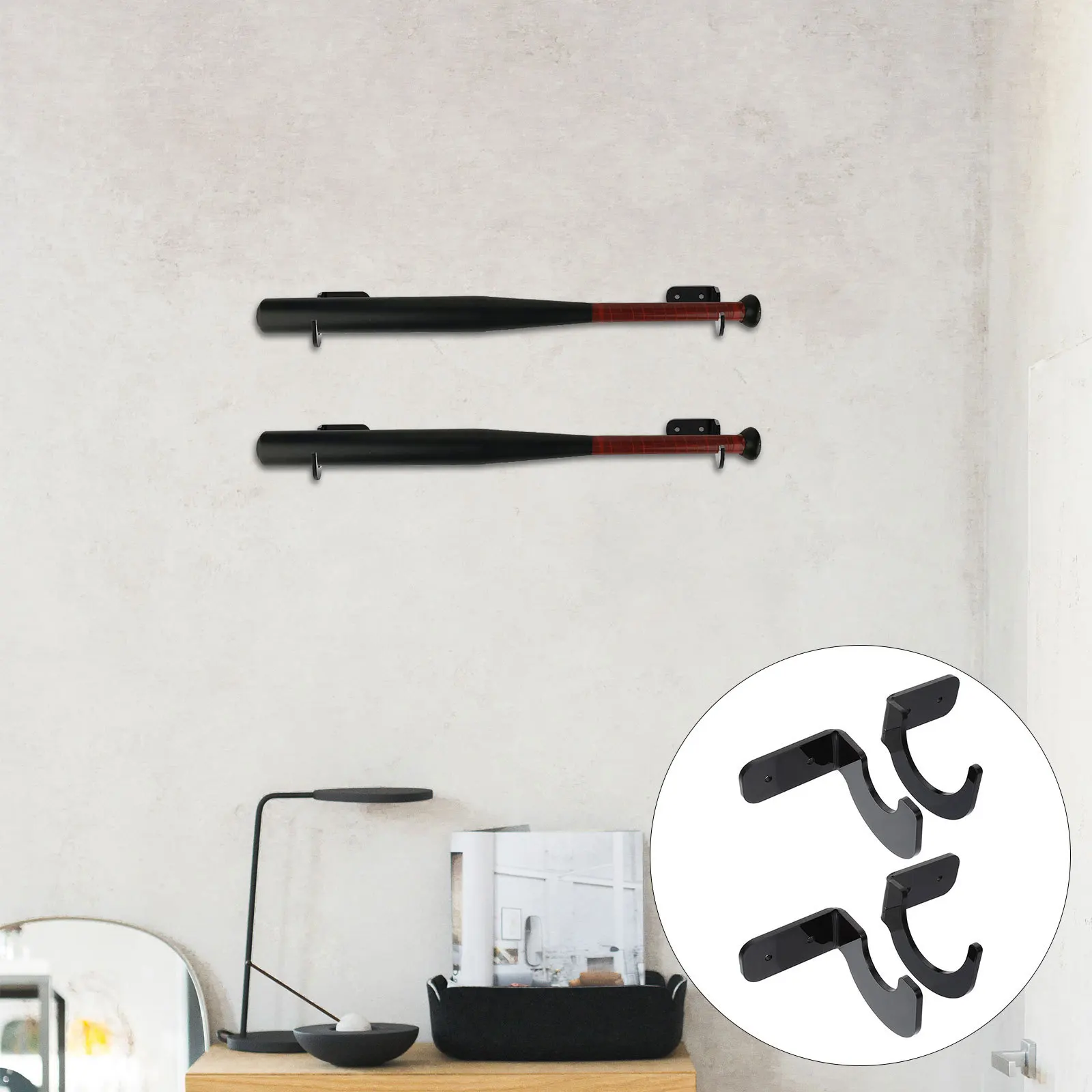 

2Pairs Hockey Bat Display Racks Acrylic Durable Holder Long-Lasting Storage Stand Home Use Softball Bat Display Stand