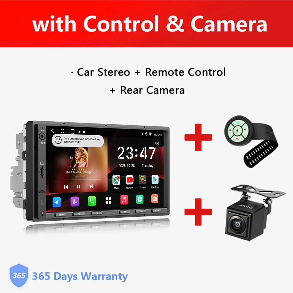 7 inch Android Double 2 Din Radio, autoradio met camera, DSP, GPS navigatie, WiFi, Bluetooth, CarPlay, scherm, Android Auto, 2Din multimediaspeler, A5L Atotozone