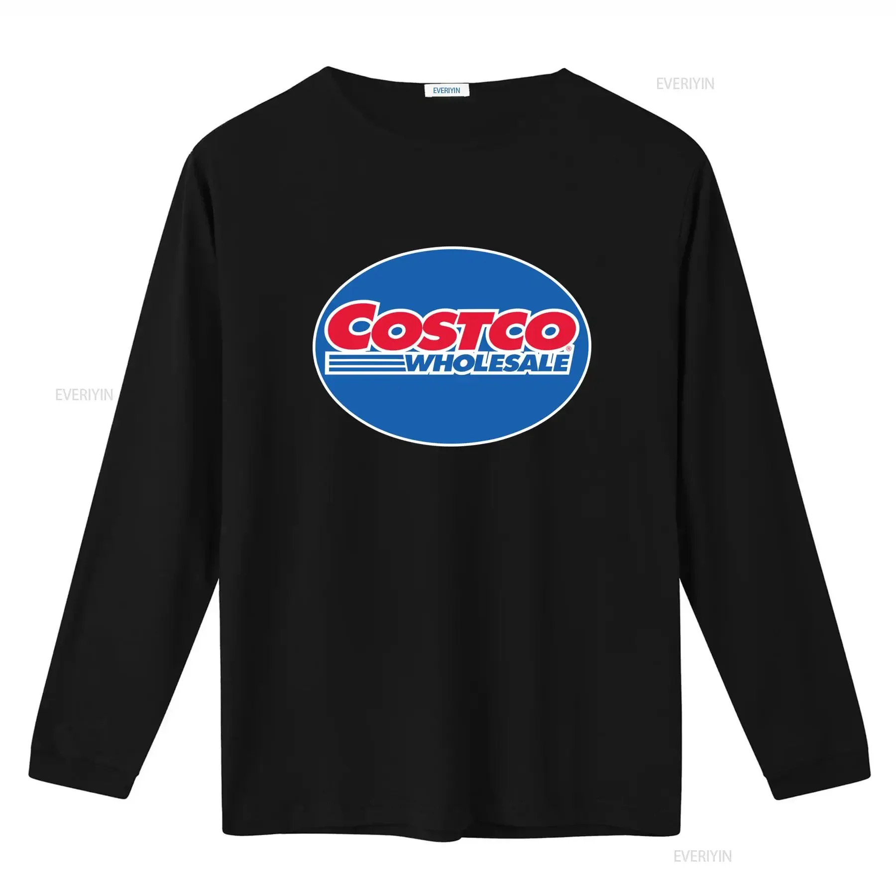 Costco Wholesale Store Men's Black T Shirt Size S to 5XL Official Logo Print Comfortable Fabric Perfect for Casual Wear