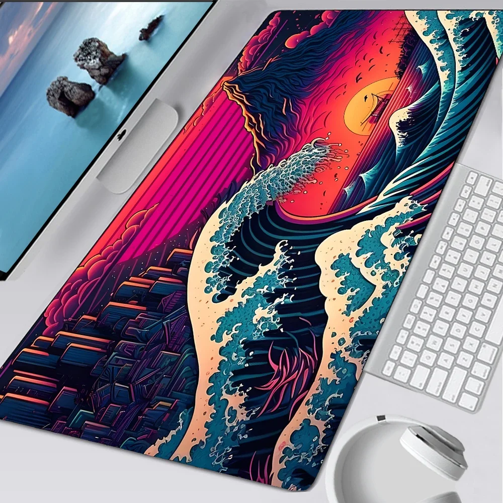 

Sunset Great Wave Mouse Pad Kawaii,Gaming Mousepad Personalized Laptop Gamer Deskmat Keyboard Rubber Office Computer Mouse Mats