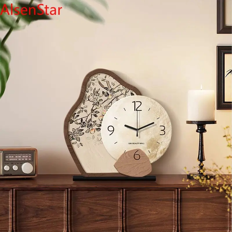 2025 Antique Clock Artistic Sense Table Clock Living Room Mute Creative Small Ornaments Desktop Clock Watch