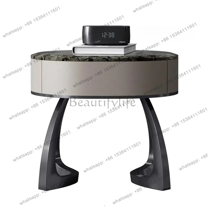 

LJYItalian bedside table light luxury natural marble bedside table large flat high-end custom bedside table