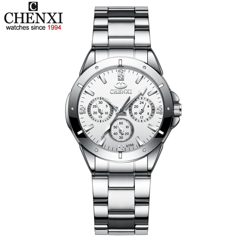 Chenxi Top Brand Women's Fashion Luxury All Stainless Steel High Quality Rhinestone Ladies Quartz Waterproof Watches