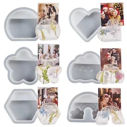 DIY Crystal Epoxy Resin Silicone Mold Rainbow Love Business Card Holder Storage Plaster Mold Home Decoration Ornaments