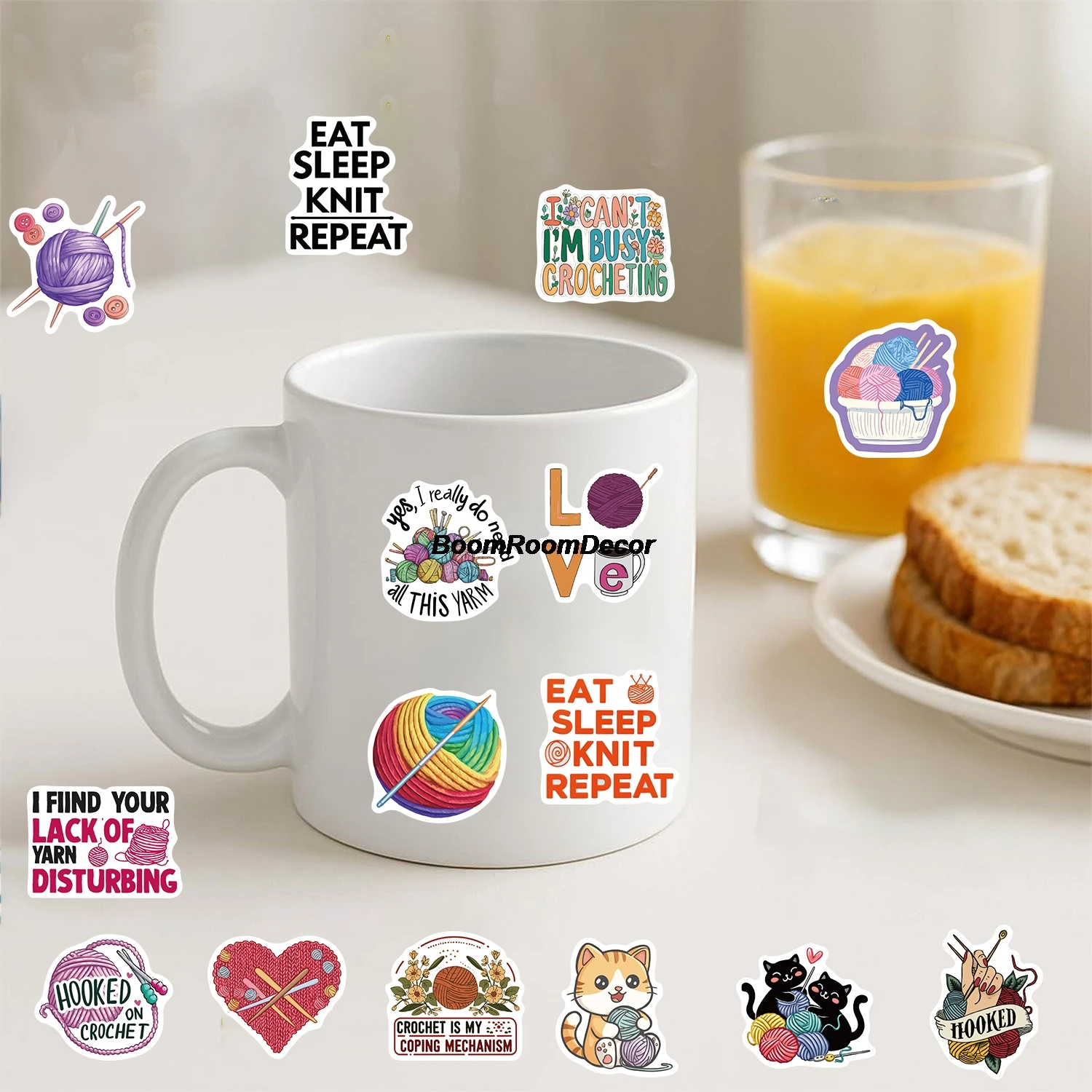 50PCS Weave Sticker Nostalgia Laptop Cafe Room Skateboard Art Casual Exquisite Cafe Modern Community Dormitory