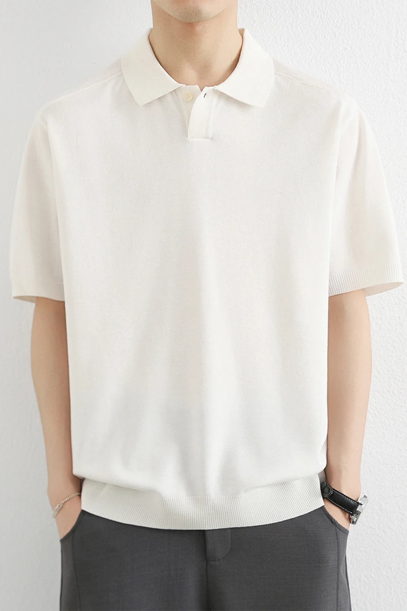 2026 Summer New Style Men's Casual Knitted Short Sleeve Shirt