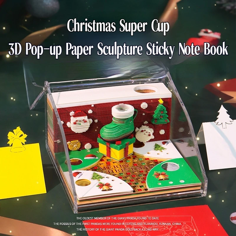 

Time Piece Calendar 2026 Desk Calendar With Led Light 3d Tear-Away Calendar Paper Carving Art Memo Pad Notepad Gift Christmas