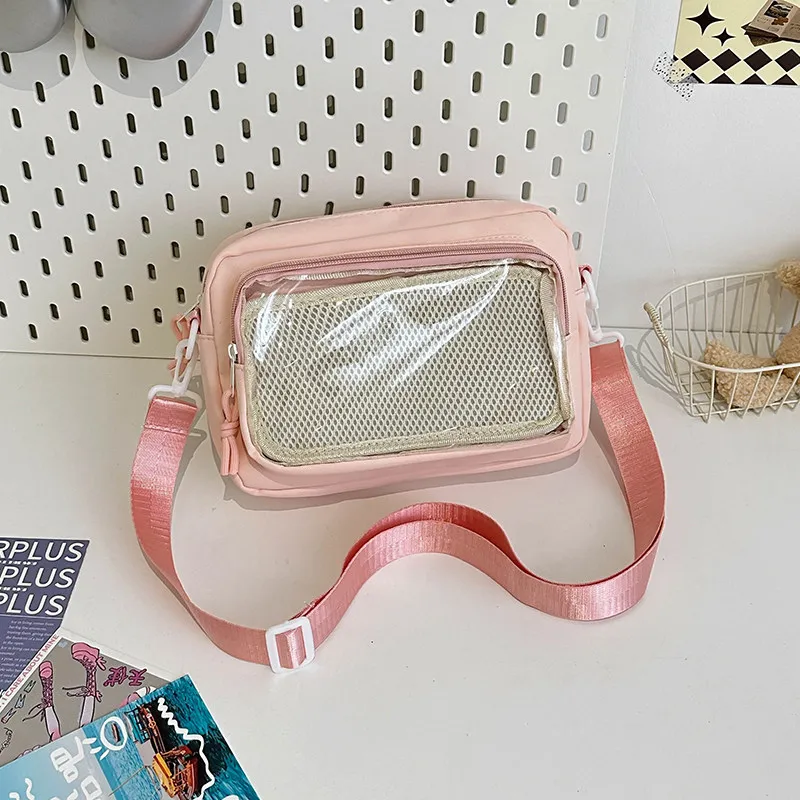 Neue Süße Mini-Ita-Schultertasche für Mädchen, Transparente Comic-Tasche, Kleine Crossbody-Tasche für Handy, DIY-Display-Puppen-Abzeichen-Handtasche – Detail 10