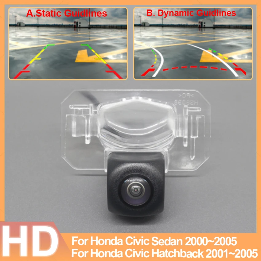140 Degree HD 1280x720P Rear View Camera For Honda Civic Sedan Hatchback 2000~2004 2005 Night Vision Parking Reverse Camera