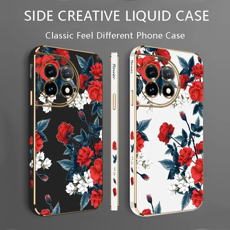 Dazzling Rose Luxury Plating Phone Case For Oneplus 11R 11Pro 11 10Pro 10R 10T 9R 9 9RT 9Pro Ace2Pro Ace Ace2V Ace2 Cover