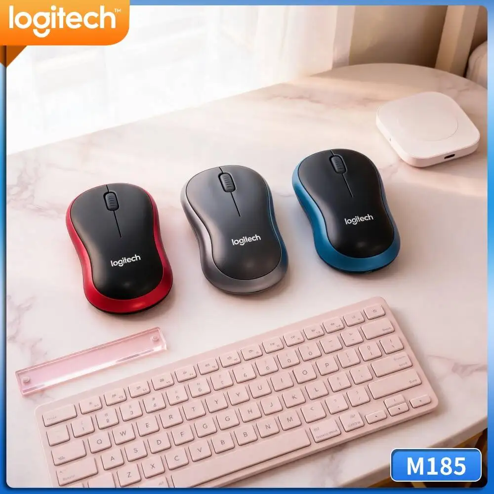 Logitech M185 Space-Save Mouse Lightweight Compact 10m Range 12-Month Battery Nano Receiver Multi-System Tool