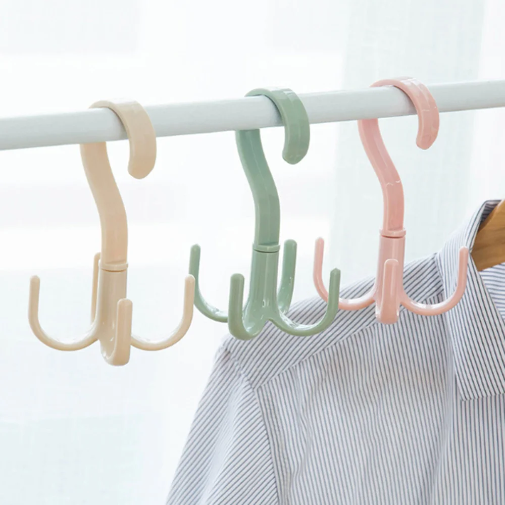 Space Saving Rotated Hanger Hooks Wardrobe Clothes Rack Hanger Organizer Bag Hanger Shoes Belt Scarf Hanging Rack Closet Hanger