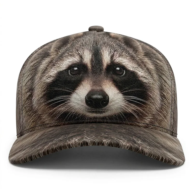 Raccoon Custom Baseball Caps Trash Panda Little Bandit Masky Mischief Gift Driver Peaked Hat Flat Brim Breathable Adjustable Cap