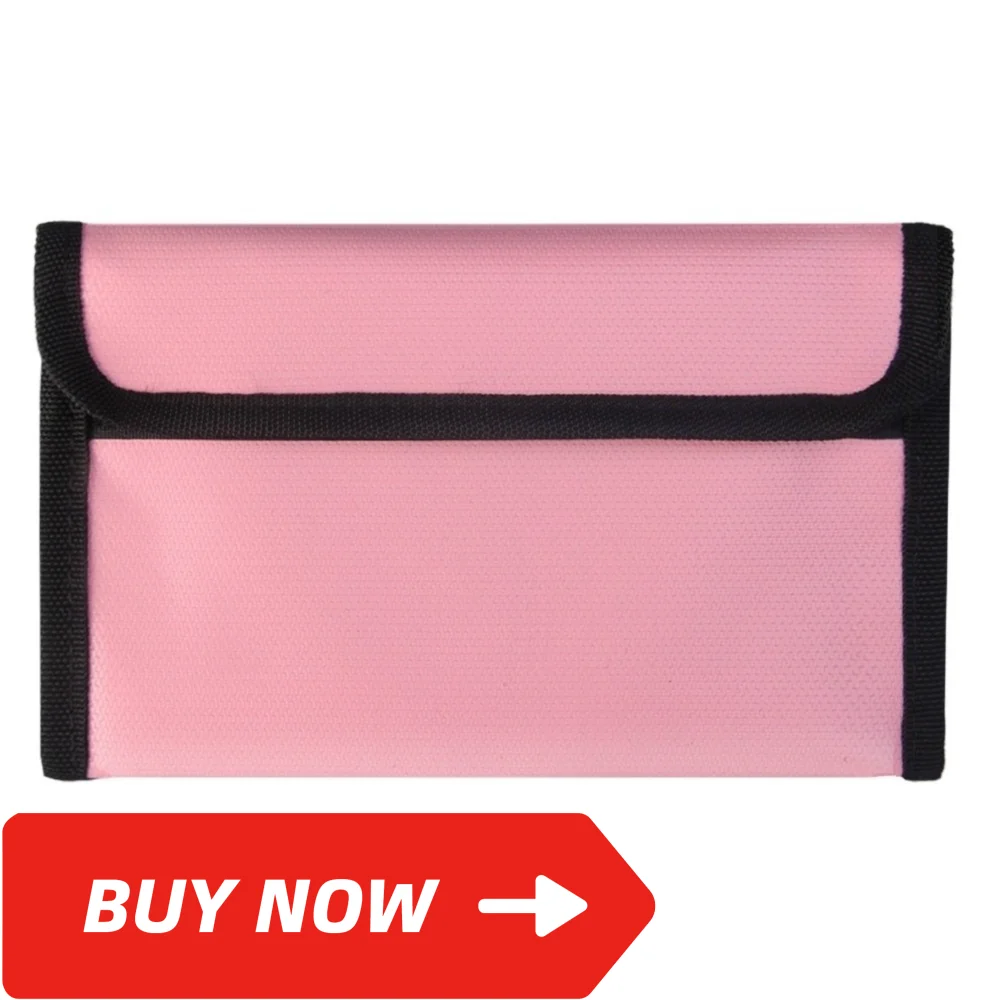 حقيبة مستندات مقاومة للحرارة العالية ومقاومة للحريق بسحاب للإغلاق، حقيبة تخزين آمنة متعددة الوظائف مربعة مع شريط لاصق