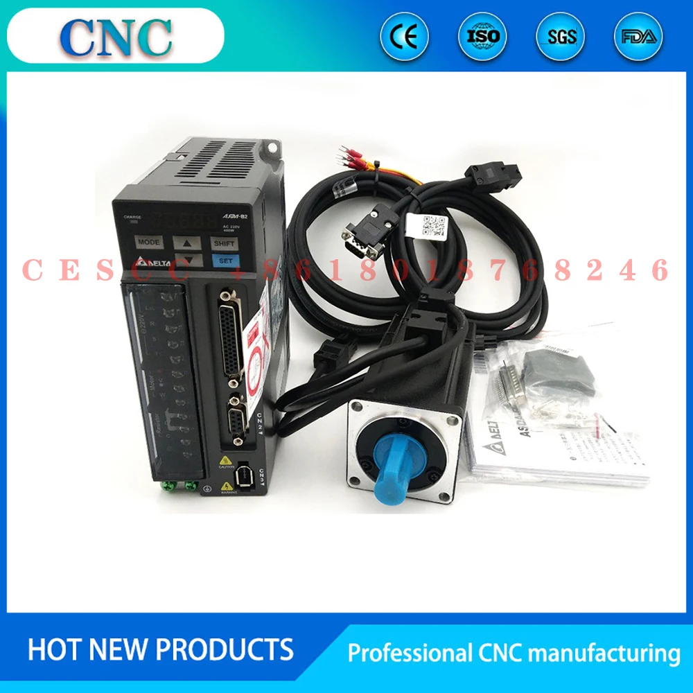 

CNC Delta AC servo motor servo drive kit Assad-B-0421B/01/0221/0721/1021-B/B-10/1521/2023/3023-B Aksesori mesin ukir drive motor