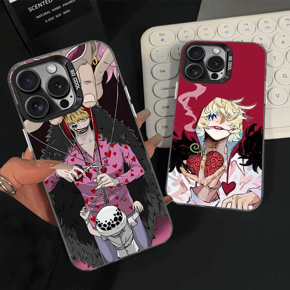 

D-Donquixote Law R-Rosinante Phone Case For iPhone 16,15,14,13,12,11,Pro,Max,Plus,Mini,XS,SE Anti Fall Black Matte Hard Bumper