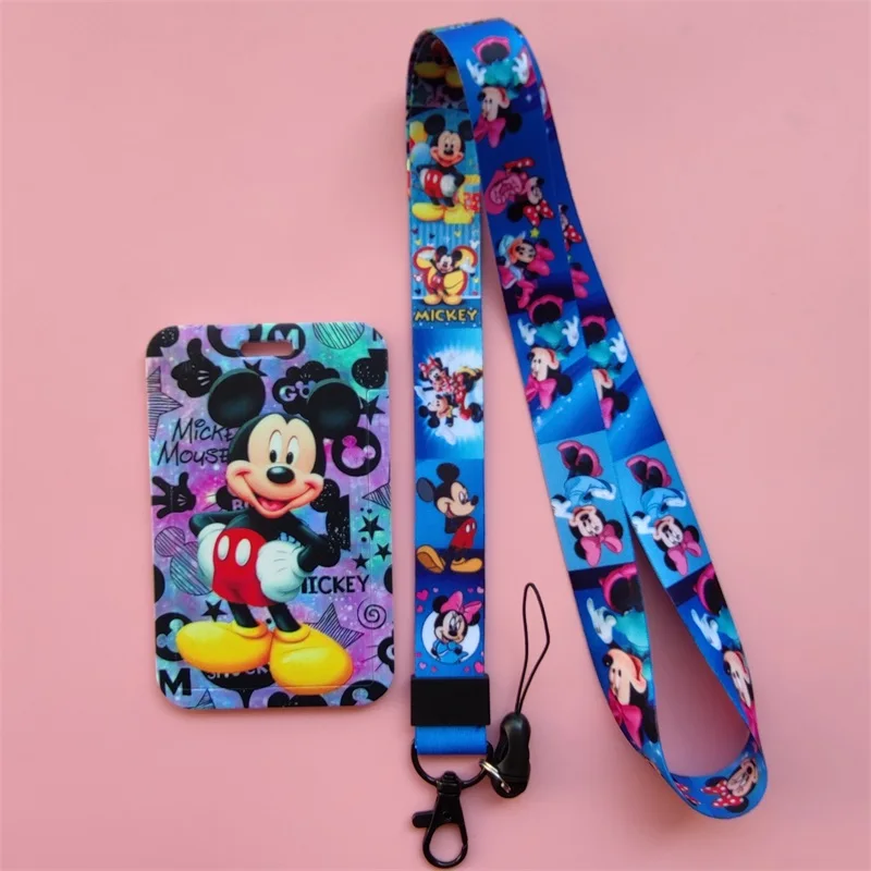 Disney Mickey Minnie Mouse Girls Sliding Lanyard ID Card Holders Badge Holders Hard Plastic Card Sleeves For Worker